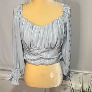 Elegant Light Blue Women's Top